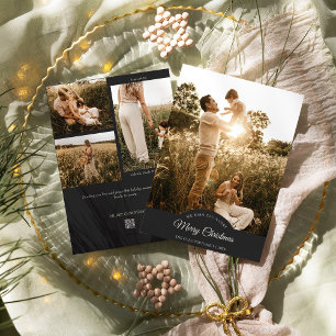 Cartes Pour Fêtes Annuelles Charbon Très Joyeux Noël Quatre Photo Vertical