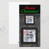 Cartes Pour Fêtes Annuelles Charcoal Diamant Joyeux Noël (Devant / Derrière)