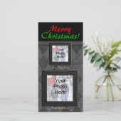 Cartes Pour Fêtes Annuelles Charcoal Diamant Joyeux Noël (Debout devant)