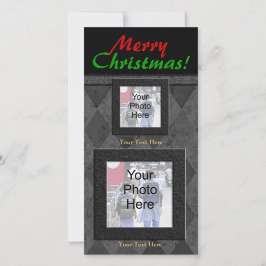 Cartes Pour Fêtes Annuelles Charcoal Diamant Joyeux Noël (Devant)