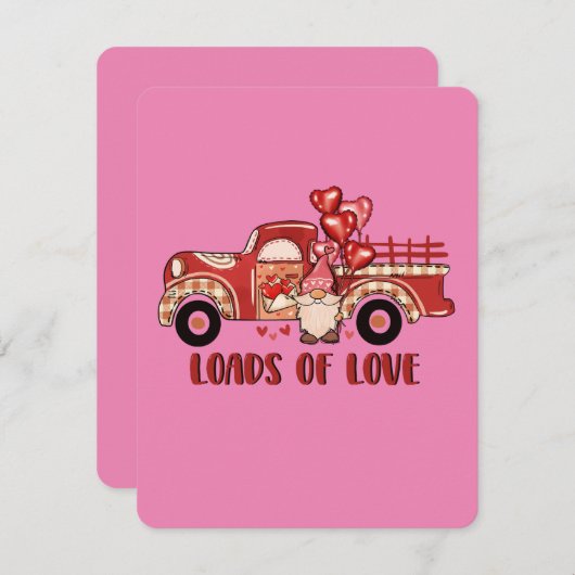 Cartes Pour Fêtes Annuelles Charges De Gnome D'Amour (Devant / Derrière)