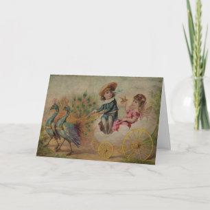 Cartes Pour Fêtes Annuelles Chariot de coquille d'oeuf de Pâques dessiné par