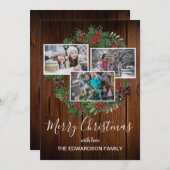 Cartes Pour Fêtes Annuelles Charité en bois de grange rustique Joyeux Noël pho (Devant / Derrière)