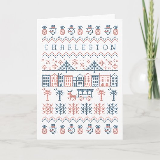 Cartes Pour Fêtes Annuelles Charleston Ugly Sweater (Devant)