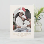 Cartes Pour Fêtes Annuelles CHARLIE Gold Arch Xmas Photo Fun Joyeux Noël (Debout devant)