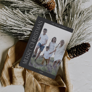 Cartes Pour Fêtes Annuelles CHARLIE Grey Photo de famille Boho Joyeux Noël