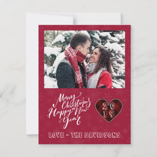 Cartes Pour Fêtes Annuelles Charm Joyeux Noël Joyeux Nouvel An Pine Photo (Devant)