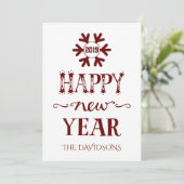 Cartes Pour Fêtes Annuelles Charm Rouge et blanc Bonne année (Debout devant)