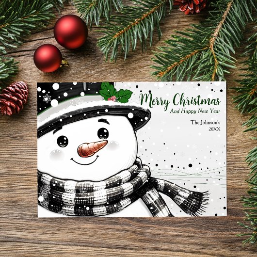 Cartes Pour Fêtes Annuelles Charmant aquarelle Snowman Noël