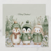 Cartes Pour Fêtes Annuelles Charmant Noël avec animaux Noël (Devant / Derrière)