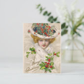 Cartes Pour Fêtes Annuelles Charmante Dame de Noël (Debout devant)