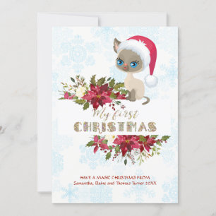 Cartes Pour Fêtes Annuelles Charme Enfant Mon 1er Noël Chatons Père Noël Poins