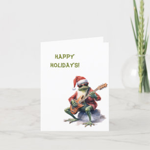 Cartes Pour Fêtes Annuelles Charme personnalisé Funny Christmas Frog Band