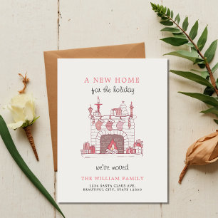 Cartes Pour Fêtes Annuelles Charme rose Les Bas de Noël Une nouvelle maison En