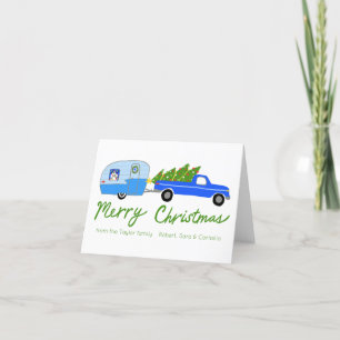 Cartes Pour Fêtes Annuelles Charming Christmas Camper Vintage Trailer RV Xmas