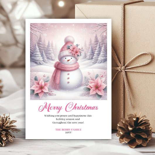 Cartes Pour Fêtes Annuelles Charming Pinkmas Editable Winter Scene Christmas