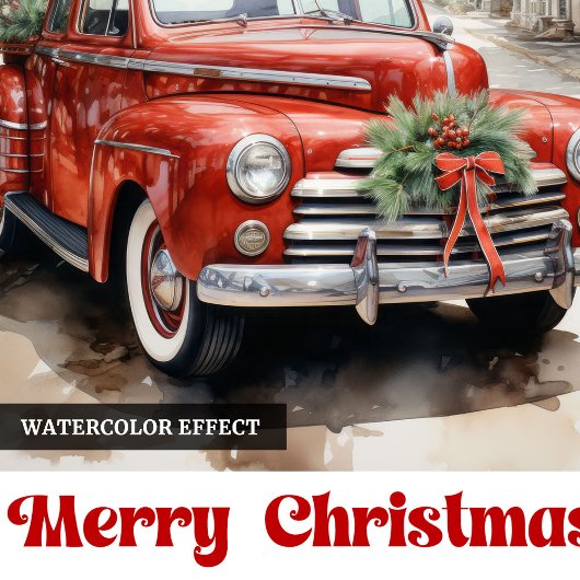 Cartes Pour Fêtes Annuelles Charming rustic Christmas scene bold typographic