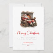 Cartes Pour Fêtes Annuelles Charming Santa Claus Custom Editable Holiday Card (Devant)