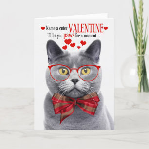 Cartes Pour Fêtes Annuelles Chartreux Grey Chat Feline Humour Saint-Valentin