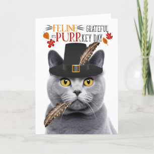 Cartes Pour Fêtes Annuelles Chartreux Gris Feline Chat Gratuit pour PURRkey Da