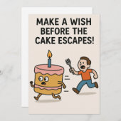 Cartes Pour Fêtes Annuelles Chase d'évasion de gâteau (Devant / Derrière)