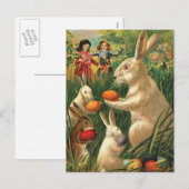 Cartes Pour Fêtes Annuelles Chasse aux oeufs de Pâques (Devant / Derrière)