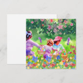 Cartes Pour Fêtes Annuelles Chasse aux oeufs de Pâques (Devant / Derrière)