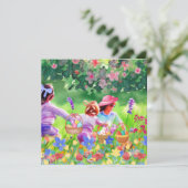 Cartes Pour Fêtes Annuelles Chasse aux oeufs de Pâques (Debout devant)