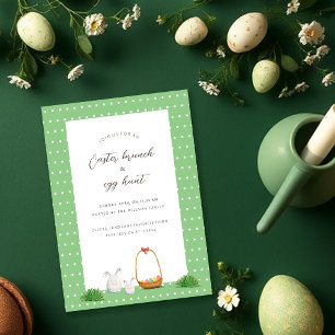 Cartes Pour Fêtes Annuelles Chasse aux œufs de Pâques avec des lapins mignons