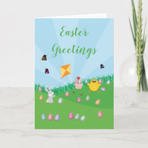Cartes Pour Fêtes Annuelles Chasse aux oeufs de Pâques colorée personnalisée C