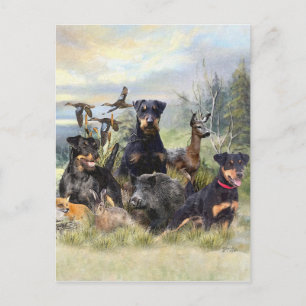 Cartes Pour Fêtes Annuelles Chasse avec Jagdterriers, Art