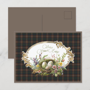 Cartes Pour Fêtes Annuelles Chasse Chisholm Tartan écossais moderne Pâques