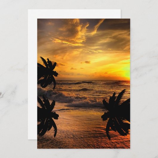 CARTES POUR FÊTES ANNUELLES CHASSE COUCHES DE SOLEIL OCÉAN SCÉNARIO NATURE (Devant / Derrière)