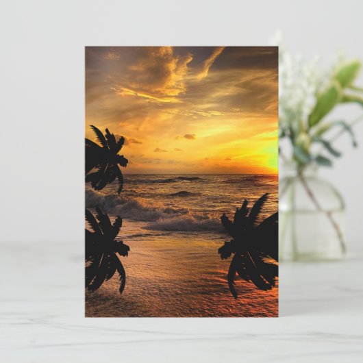 CARTES POUR FÊTES ANNUELLES CHASSE COUCHES DE SOLEIL OCÉAN SCÉNARIO NATURE (Debout devant)