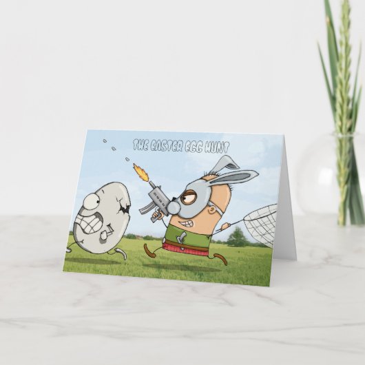 CARTES POUR FÊTES ANNUELLES CHASSE D'OEUF DE PÂQUES (Devant)