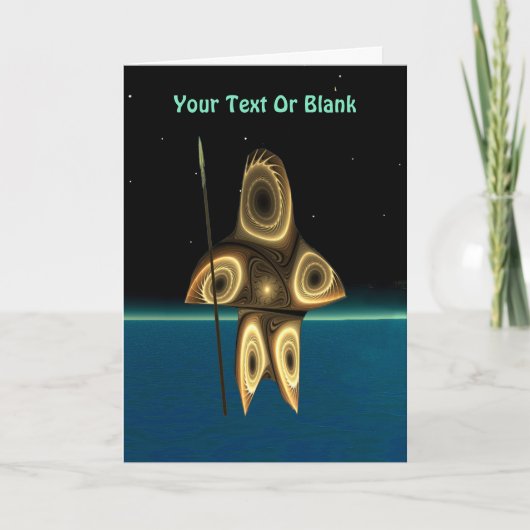 Cartes Pour Fêtes Annuelles Chasseur d'Inuit de fractale (Devant)