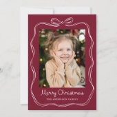 Cartes Pour Fêtes Annuelles Châssis de mâchoire à main fantaisie Bourgogne 2 p (Devant)