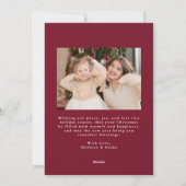 Cartes Pour Fêtes Annuelles Châssis de mâchoire à main fantaisie Bourgogne 2 p (Dos)