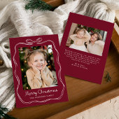 Cartes Pour Fêtes Annuelles Châssis de mâchoire à main fantaisie Bourgogne 2 p