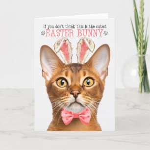 Cartes Pour Fêtes Annuelles Chat abyssin à Bunny Oreilles pour Pâques