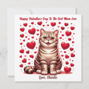 Cartes Pour Fêtes Annuelles Chat américain à poil court Saint-Valentin ronronn