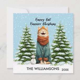 Cartes Pour Fêtes Annuelles Chat Amusant Joyeux Noël Encore Plus Joyeux