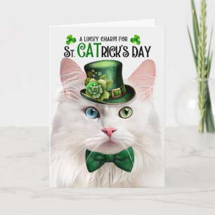 Cartes Pour Fêtes Annuelles Chat angora drôle St. CATrick's Day Porte-bonheur