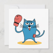Cartes Pour Fêtes Annuelles Chat avec gants de boxe (Devant)