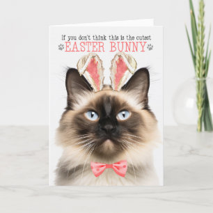 Cartes Pour Fêtes Annuelles Chat balinais à Bunny Oreilles pour Pâques