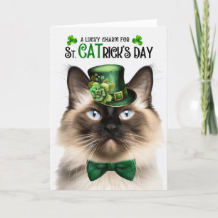 Cartes Pour Fêtes Annuelles Chat balinais Funny St. CATrick's Day Lucky Charm