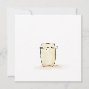 Cartes Pour Fêtes Annuelles Chat Beige Aquarelle Cute