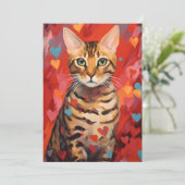 Cartes Pour Fêtes Annuelles Chat Bengal à la Saint-Valentin (Debout devant)