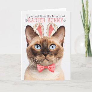 Cartes Pour Fêtes Annuelles Chat birman amusant à Bunny Ears pour Pâques