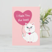 Cartes Pour Fêtes Annuelles Chat blanc sarcastique Funny Saint-Valentin (Debout devant)